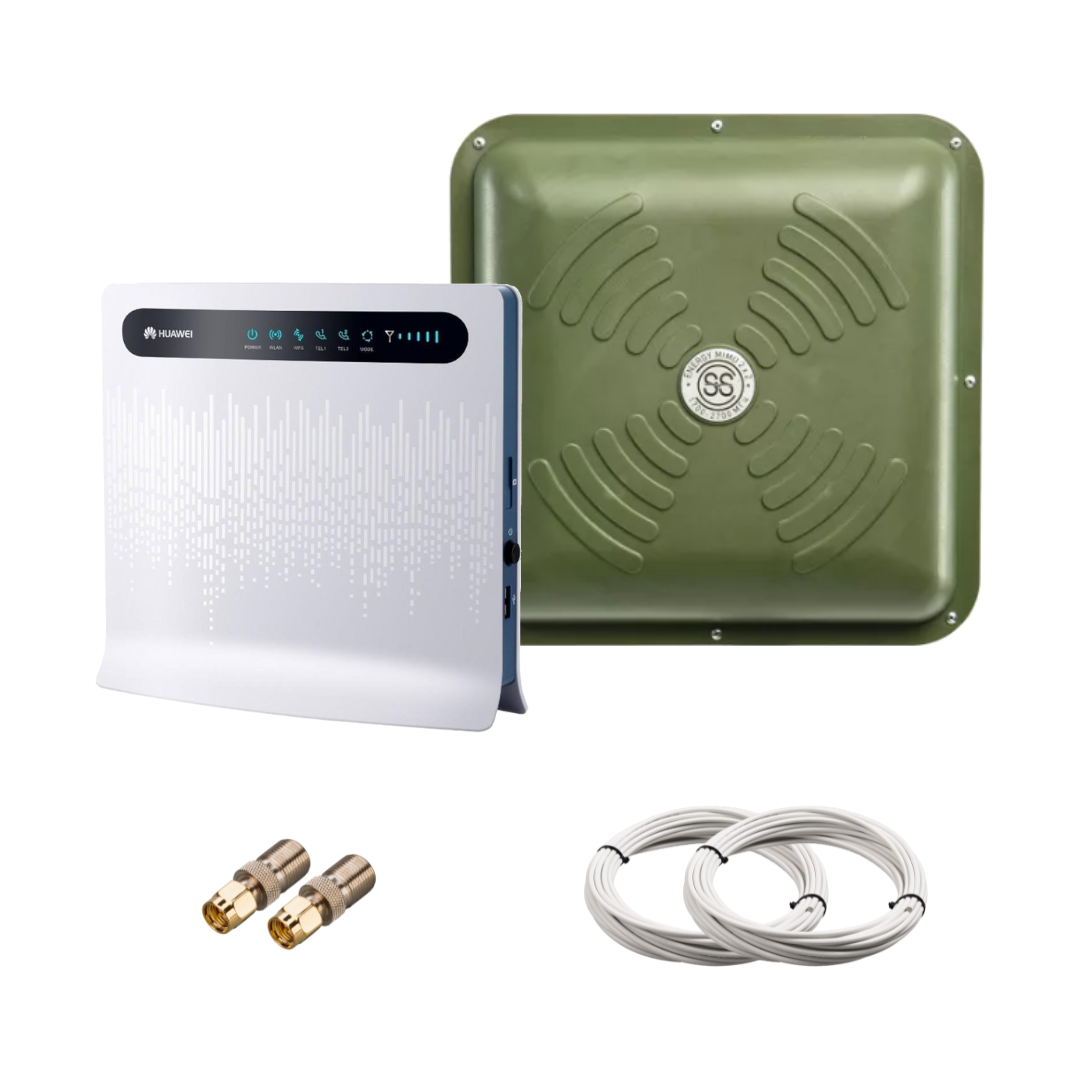 Інтернет комплект стаціонарний wifi роутер Huawei B593 та антена панельна ENERGY MIMO 2x15 дБ