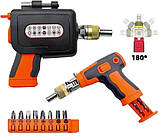 Механічна викрутка 2882A з поворотом 180° і набором насадок у кейсі, фото 3