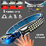 Ліхтар налобний BL-W690-2 із сенсорним увімкненням і зарядкою Type-C, фото 4