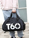 Рюкзак трансформер спортивний універсальний чорний Т60, фото 3
