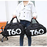 Рюкзак трансформер спортивний універсальний чорний Т60, фото 2