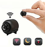 Бездротова Wi-Fi IP-камера X5, 160° кут огляду, нічне бачення, датчик руху, чорна, фото 2