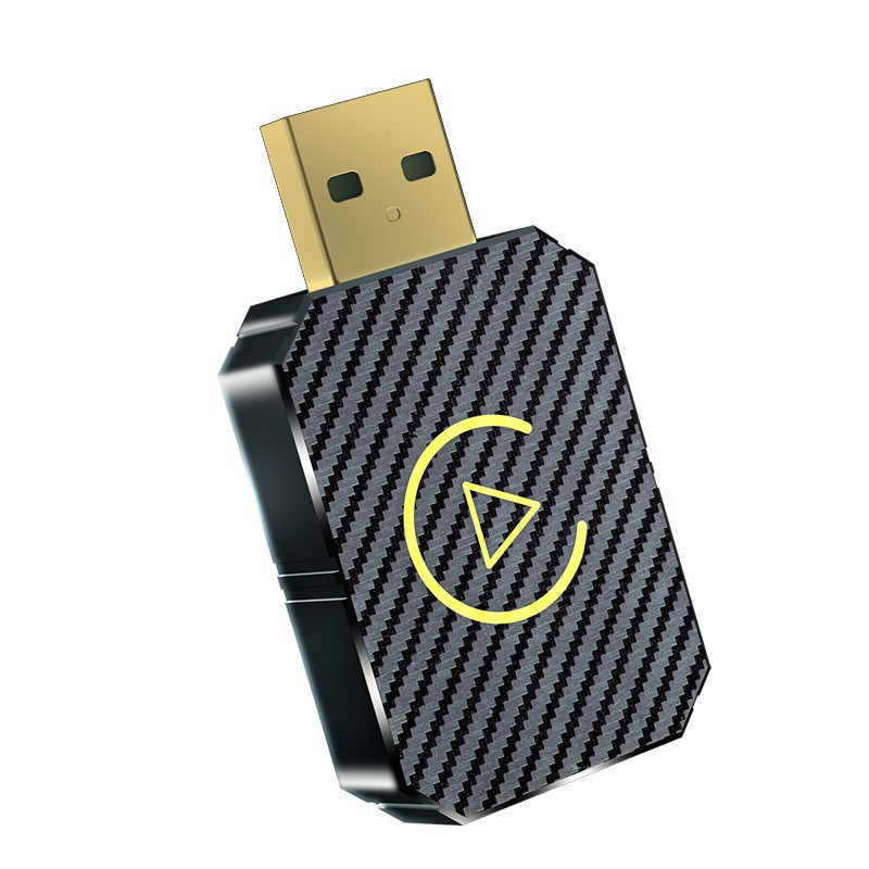 Бездротовий автомобільний адаптер USB Bluetooth для CarPlay і Android Auto чорний, фото 1