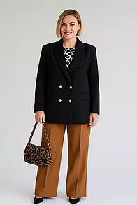 Жакет чорний з аплікацією тигр MKKS189-1