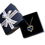 Намисто жіноче золоте з блакитним цирконієвим каменем Heart Love, фото 3