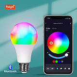 Лампа розумна RGB LED з кольоровим і білим світлом Tuya E27 Bluetooth, фото 9