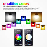 Лампа розумна RGB LED з кольоровим і білим світлом Tuya E27 Bluetooth, фото 2