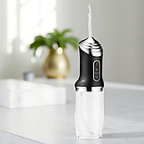 Іригатор для зубів 300 мл із п'ятьма насадками A12 чорний і білий, фото 3