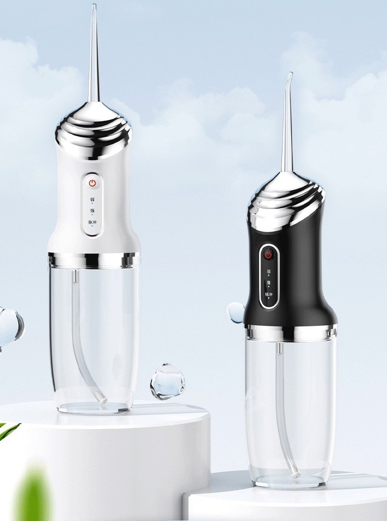 Іригатор для зубів 300 мл із п'ятьма насадками A12 чорний і білий, фото 1