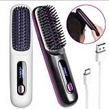 Щітка-випрямляч для волосся акумуляторна з LED-дисплеєм Glamora S7, фото 7