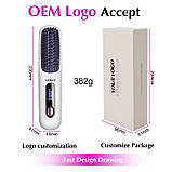 Щітка-випрямляч для волосся акумуляторна з LED-дисплеєм Glamora S7, фото 9