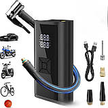 Компресор портативний з LED-дисплеєм, Power Bank і ліхтариком 6000 мА·год для шин, фото 4