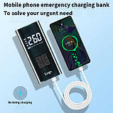 Компресор портативний з LED-дисплеєм, Power Bank і ліхтариком 6000 мА·год для шин, фото 3