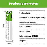 Батарейки AAA Smartools комплект 2 шт з USB Type-C 1.5 В 750 мВт, фото 8