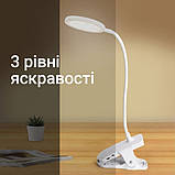 Лампа настільна Weidasi WD-6651 з прищіпкою, USB, акумулятором і LED-підсвіткою, фото 4