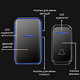 Дзвінки бездротові комплекти з приймачем і 38 мелодіями WDB-02-2 чорний, фото 8