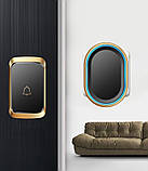 Дзвінок дверний бездротовий із 38 мелодіями, регулятором гучності 220 В розетка A1 чорний, фото 4