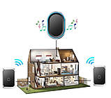 Дзвінок дверний бездротовий із 38 мелодіями, регулятором гучності 220 В розетка A1 чорний, фото 6