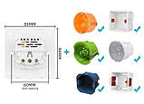 Розетка пластикова із заземленням і двома USB-портами Coswall White, фото 3