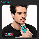 Електробритва з тримером і двома насадками водостійка VGR V-357, фото 5