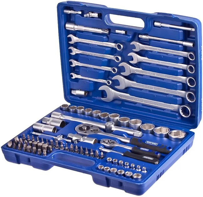 Набір інструментів універсальний 82 предмети 1/2" і 1/4" у кейсі Werker, фото 1