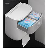 Пластиковий тримач туалетного паперу з верхньою полицею Ecoco Towel Holder AA2-2, фото 6