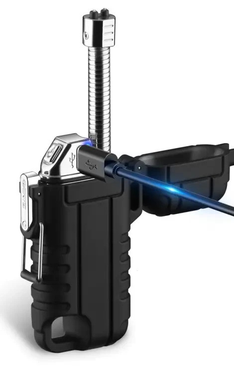 USB-запальничка Lighter Explorer IP56 електродугова, перезаряджувана, без газу, чорна/камуфляж, фото 1