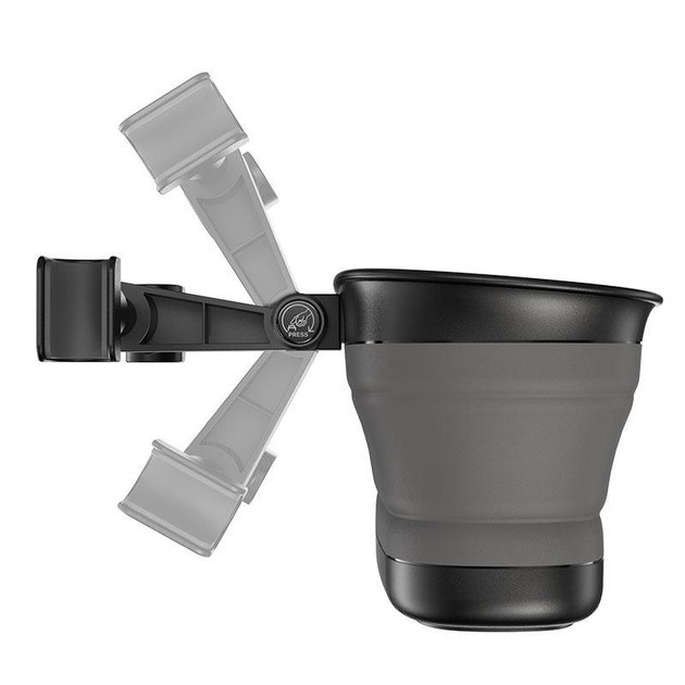 Органайзер на підголівник автомобіля PH35 з дзеркалом і полицею, складаний тримач, чорно-сірий, фото 1