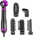 Фен-щітка HAIRE DRYER 6 в 1 HA61 з насадками, іонізацією і захистом від перегрівання, 1300 Вт, фото 9