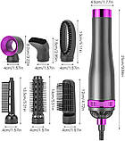 Фен-щітка HAIRE DRYER 6 в 1 HA61 з насадками, іонізацією і захистом від перегрівання, 1300 Вт, фото 10