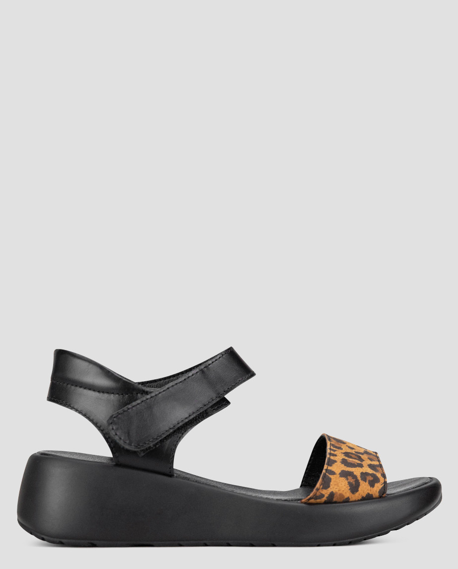 Босоніжки жіночі чорні натуральна шкіра Україна Viscala — розмір 36 (23 см) (модель: Vis23201KBlackLeo), фото 1