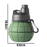 Складана силіконова пляшка 550 мл, спортивна, портативна, багаторазова, Collapse, фото 7