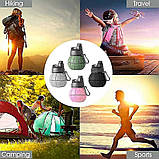 Складана силіконова пляшка 550 мл, спортивна, портативна, багаторазова, Collapse, фото 10