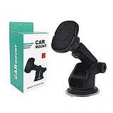 Магнітний тримач телефона 360°, кріплення на скло або торпедо, фото 3