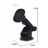 Магнітний тримач телефона 360°, кріплення на скло або торпедо, фото 4