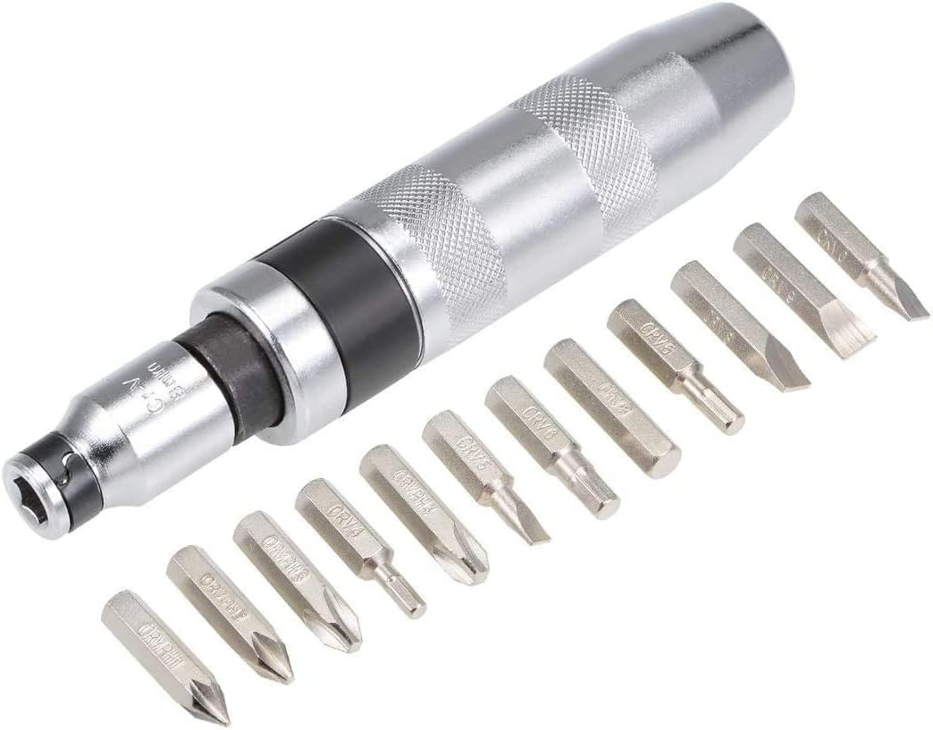 Ударні викрутки 14 предметів із перехідником і бітами, 1/2", ударно-поворотна функція, фото 1