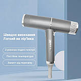 Іонний фен Hairdryer 1000 Вт, холодне повітря, функція самоочищення, фото 9