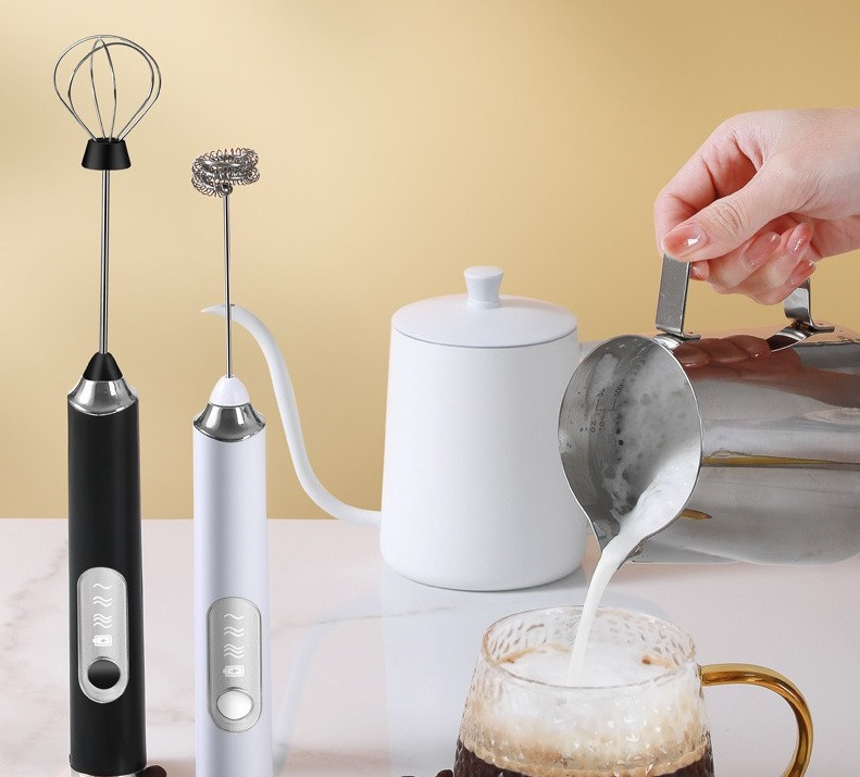 Електроспінювач S3 USB, 3 швидкості, віночок із неіржавкої сталі для молока та яєць, фото 1