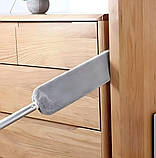 Телескопічна щітка для пилу з 2 насадками, висувна штанга до 2.8 м для важкодоступних місць, фото 3