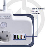 Мережевий фільтр LDNIO SE2436 з USB, QC3.0, PD 20 Вт, 2 розетки EU, 4 USB, захист від перегрівання, фото 4