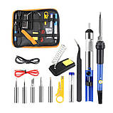 Паяльник 60 Вт із регулятором температури, 11 аксесуарів, кейс FLIX 0967, 200-300 °C, фото 5