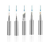 Паяльник 60 Вт із регулятором температури, 11 аксесуарів, кейс FLIX 0967, 200-300 °C, фото 10