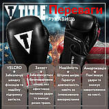 Боксерські рукавиці TITLE Classic Black Max, Чорні, 16 унцій (454г.) для спортсменів 90-100 кг. + бинти, фото 3