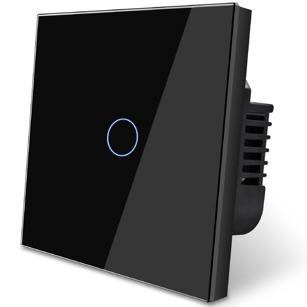 Сенсорний вимикач світла розумний, 1 канал, сенсорне керування, без нейтралі, білий, фото 1