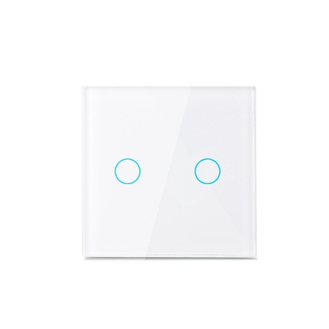 Розумний сенсорний вимикач 2 канали, біле сенсорне керування, фото 1