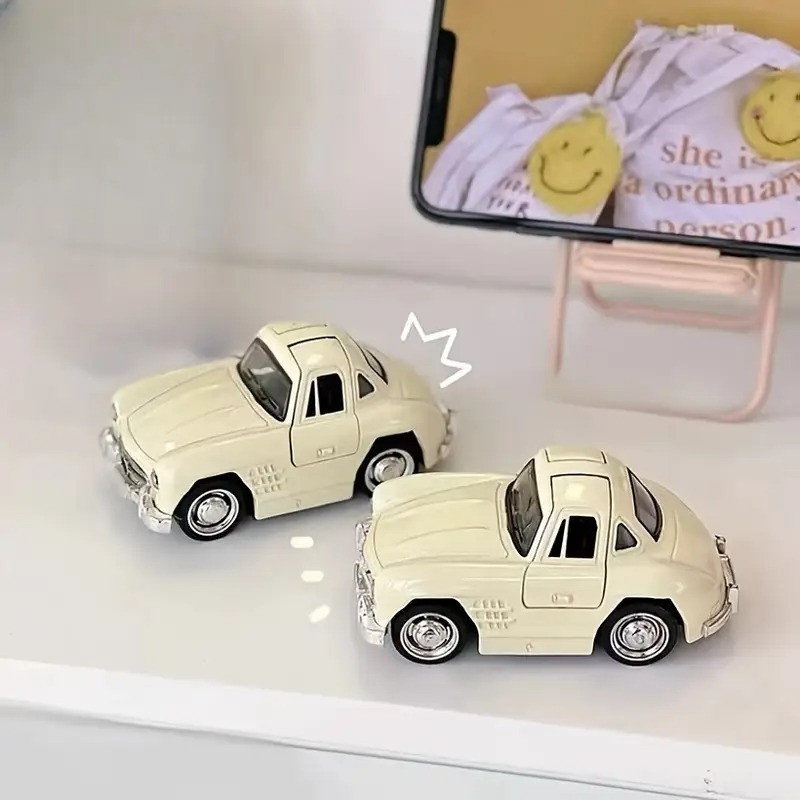 Мінімодель автомобіля з металу, аксесуар для робочого столу, бежевий, фото 1