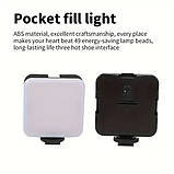 Міні LED-лампа для знімання Mobile AY-49S 49 світлодіодів 6500 K 3 рівні яскравості холодне світло, фото 7