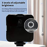 Міні LED-лампа для знімання Mobile AY-49S 49 світлодіодів 6500 K 3 рівні яскравості холодне світло, фото 3