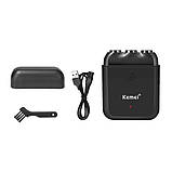 Електробритва Kemei KM-1005 роторна водонепроникна IPX7 USB-зарядка для сухого та вологого гоління, фото 5