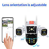 Відеокамера PTZ IP WiFi JE-190-1/2 12MP з нічним баченням та трьома об'єктивами, фото 6